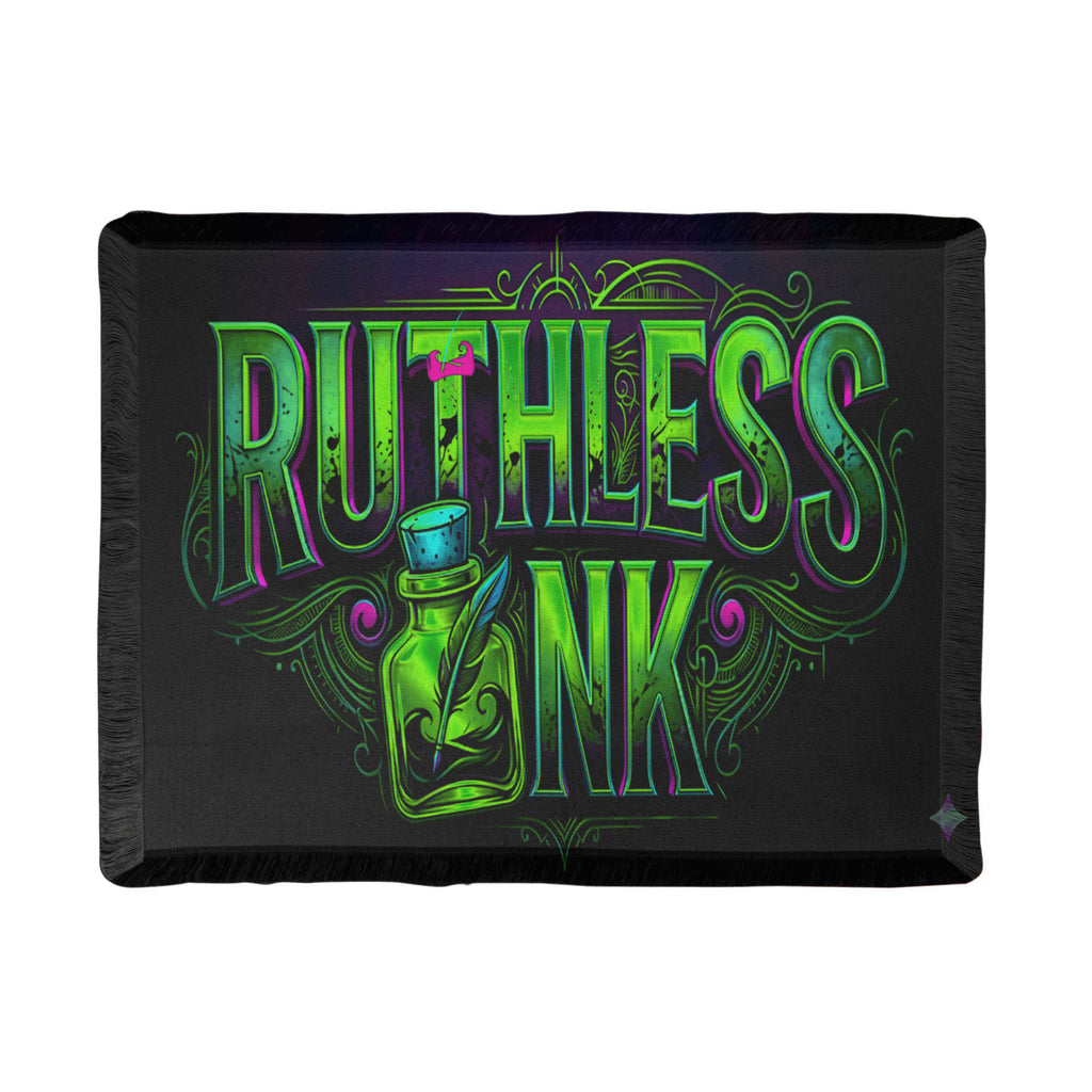 Ruthless Ink Woven Blanket – Bold Statement Home Decor Throw for Man Cave or Wall Art