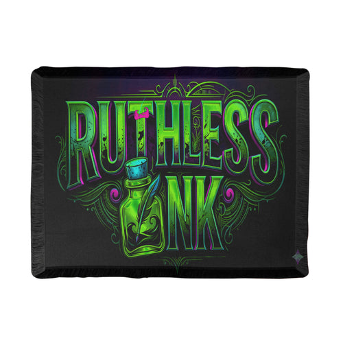 Ruthless Ink Woven Blanket – Bold Statement Home Decor Throw for Man Cave or Wall Art